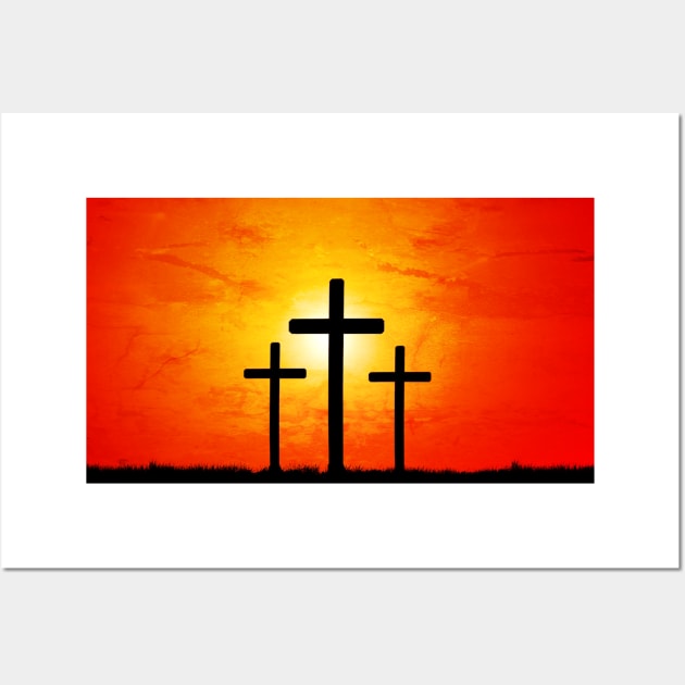 Jesus And The Thieft On A Cross - Christian Wall Art by ChristianShirtsStudios